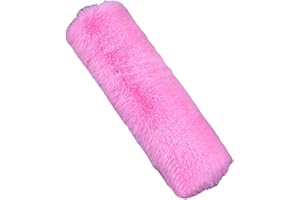FYHJNC 2Pcs Soft Plush Rabbit Fur Car Seat Belt Pads Fluffy Shoulder Strap Cover Seatbelt Protector Neck Cushion Protector Car Accessories for Adults Kids(Pink,Pack of 2)