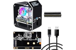 GeeekPi Raspberry Pi Mini Tower NAS Kit,Raspberry Pi ICE Tower Cooler con Raspberry Pi Ice Tower Case,Ventola RGB,M.2 SATA SSD Scheda solo per Raspberry Pi 4 Modello B