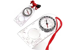 CLAMBER (2 Uds) BRÚJULA ORIENTACIÓN: para Navegación,Senderismo,Expedición, Acampada, Camping, Excursionismo con Cordón para en su Mochila o Alrededor de su Cuello. Ajustable para Lectura Mapa