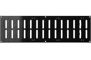 LIRAST 500x150mm Nera Regolabile Griglia di Ventilazione in Metallo - Griglie D'Aerazione