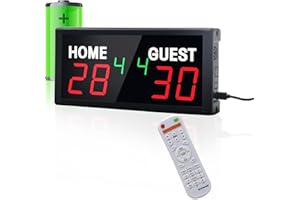 GAN XIN Anzeigetafel Elektronische, Digital Scoreboard 6 Stellige Anzeigetafel Digital mit Fernbedienung für Basketball, Fußball, Volleyball