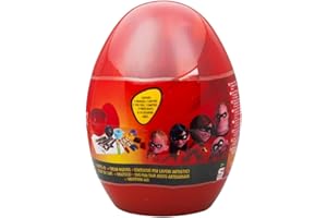 Sambro International 1x Disney Incredibles Plastic Egg, 16cm Giant Plastic Egg With 24PCS Craft Kits, Learning Toys For 3+ Years Kids