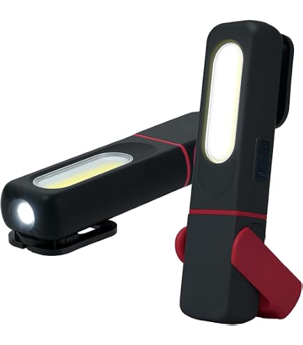 Lampada Da Lavoro LED COB Ricaricabile USB 2 Pezzi – 5 Modalità, Base Magnetica E Gancio Girevole, 360° Orientabile, Per Officina E Campeggio