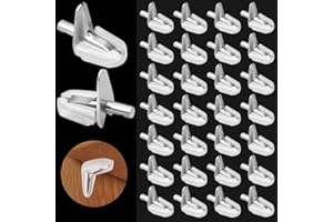 TONAUP 30 Stück Regalträger Bodenträger, 3mm Glas-Bodenträger Kunststoff mit Stahlstift, L-Förmige Clips Unsichtbar Regalhalterung für Schrank Bücherregal Möbel