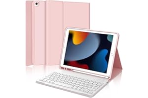 Occtingkind Cover Tastiera per iPad 9 Generazione 10.2 Pollici, Custodia con Tastiera Bluetooth, Compatibile con iPad 7/8/9, Pro 10.5, Air 3, Italiano Layout, USB-C Senza Retroilluminazione, Rosa