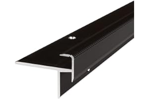 PROVISTON | Laminat-Treppenkante | Aluminium eloxiert | Bronze Dunkel | Breite 10 mm | Höhe 8.5 mm | Länge 1000 mm | Gebohrt | Treppenkantenprofil | Treppenwinkel | Winkelprofil | 1 Stück