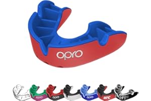 OPRO Protector bucal deportivo Silver Level para adultos y niños con estuche, protector bucal con tecnología de ajuste revolucionaria para hockey, rugby, boxeo y otros deportes de contacto