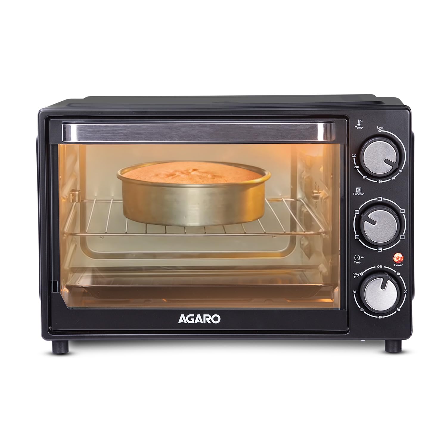 AGARO GRAND 30Litre Oven Toaster Grill Motorized Rotisserie & Convection Cake Baking OTG with 6 Heating Mode, (Black).