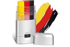 ARDFFA Deutschland Schminkstift Fußball Schminke, Deutschland Fanartikel Gesichtsfarben Set, Deutschland Deko Fußball Schminke Schminkstift für Party Spiel Rave, Leicht zu Reinigen, Schwarz Rot Gold