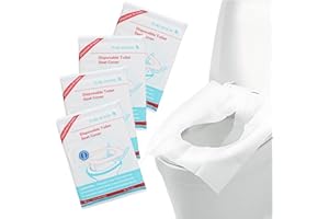 LIBAIDZ 40 Pezzi Copriwater Usa e Getta,Copri WC Usa e Getta,Copri Water WC Usa e Getta,Coprisedile di Carta Risciacquabile,Igienici Copriwater portatile,per WC,Viaggio,425mm*360mm(Bianco)