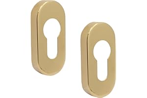 EAI Euro-Rosette für Schlüsselloch, oval, PVD-Messing, 2 Stück