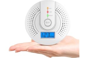 EITO Detecteur Monoxyde Carbone,DéTecteur Monoxyde De Carbone,DéTecteur De Monoxyde De Carbone Alarme Sonore, Adapté à La Conformité à La Norme En50291 (à L'Exclusion des Piles AA)