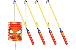 ZWOOS 4er Elektrischer Laternenstab,40cm LED DIY Aufkleber Laternenstab für St Martin Laterne Kinder Stab Laternenumzüge,Kinder Party Kostümpartys