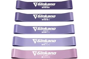 FOLAI Bandas Elasticas de Fitness,Set de 5 Cintas Elásticas Musculación- 5 Niveles de Resistencia,con Bolsa de Almacenamiento, Bandas de Resistencia para Yoga, Pilates y Fuerza Entrenamientos