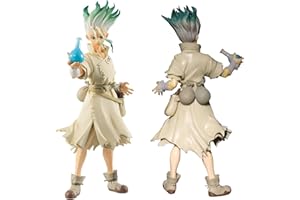 Jiumaocleu Dr.STONE Ishigami Senkuu Figura d'azione Anime Statue Modello PVC Cartoon Figure Bambola Auto Cruscotto Casa Ufficio Decorazione Ornamenti Collezione Fan (20 cm)