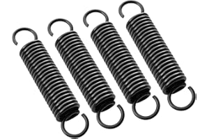 VEIKEN 4 Verlängerungsfedern aus Stahl von 90 mm, Federdurchmesser 18 mm, Drahtstärke 2,5 mm, 4 schwarze Doppelhaken-Zugfedern, starke und ausziehbare Spanner