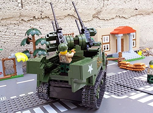 Modbrix 2469 – US ARMY Panzerfahrzeug mit Vierlingsgeschütz & Soldaten aus Lego© - 5