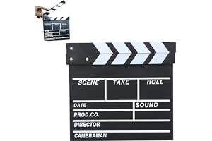 Filmflik 20 x 20 cm, skissflik synkron klapperboard, scen akryl filmklaff, Clapper Board, lätt att torka av akrylklappare, för film, TV-serie, skjutrekvisita, reklampunkter
