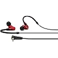 Sennheiser IE 100 PRO RED In-Ear Monitors | Dynamic 10mm Broadband Transducer for Powerful, Precise Monitoring | 1.3M Cable & S/M/L Silcone Adaptors Included | Red & Black (508942)