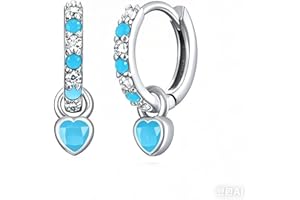 Small Gold Hoop Earrings With Green Heart Drop - Hypoallergenic Cubic Zirconia Dangle Sleeper Earrings for Women - Gold Plated Gift for Girls (2PCS)