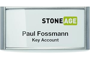 ‎DURABLE Durable Namensschild Classic mit Magnet, 34 x 74 mm, 10 Stück, silber, 854223