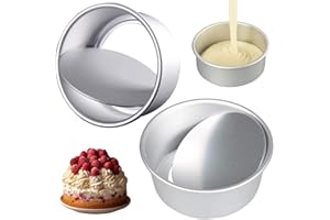 RUITAO 2 Pack 8 Inch Cake Tin Non-Stick Deep Aluminum Round Cake Deep Baking Tin with Removable Bottom Cake Baking Pan Cake Mould Tin for Baking, Bakeware Wedding Birthday Christmas Party