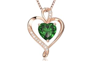 LAVUMO Collares Mujer Amor Colgante de Corazón Oro Rosa Plata de Ley 925 Collares de Mujer,Joyas Regalos para Esposa, Mamá, Novia, Cumpleaños Navidad Aniversario día de San Valentín Regalo