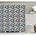 Produktbild KYCD Retro Duschvorhang durch, Musik Kassetten der 90er Jahre die Aufzeichnung und Wiedergabe von Instrument Vintage Muster, Stoff Badezimmer eingerichtet mit Haken, Multicolor 60" x 72"