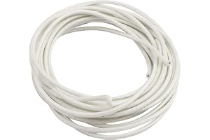 sourcing map Högtemperaturkabel 5 m 1 mm2 500C värmebeständighet vit glasfiberbelagd ledare koppartråd hög temperatur