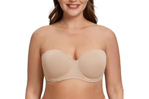 MELENECA Biustonosze bez ramiączek z fiszbinami dla kobiet do większego biustu wygładzające plecy