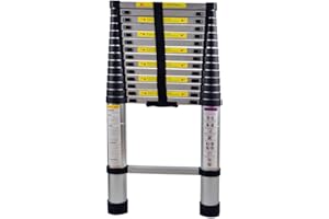 ‎HENGMEI HENGMEI 4.4M Alu Teleskopleiter Klappleiter Stehleiter Schiebeleiter Mehrzweckleiter Leiter Anlegeleiter Aluleiter (4.4M)