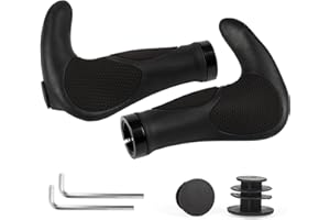 ROGTYO Manopole per bicicletta, manubrio per mountain bike, ergonomiche con due lati, design Lock-On, 22 mm, antiscivolo, per bici da trekking, bici da città, bici da strada