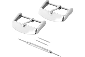 cobee Ensemble de remplacement de fermoir de bracelet de montre, Remplacement de boucle de bandes de bracelets de montre en acier inoxydable 2pcs pour bracelets de montre de de large