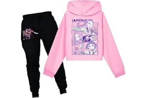 Minhuaha Girls Pants Set Kids Music Adventure Tee Shirt 2PCS Long Sleeve Cartoon Anime Clothing Outfit