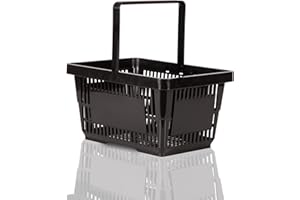 AIGENTLICH Einkaufskorb schwarz 22l Handkorb mit Tragebügel | Kunststoffkorb stapelbar | Tragekorb stabil | Plastikkorb lebensmittelgeeignet | Shopping-Basket