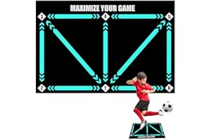 ZOYDP Tapis dEntraînement de Pas de Football, Accessoires Auxiliaires Silencieux de Dribble dEntraîneur de Football, Tapis de Porte De Football Antidérapant pour Terrain de Football Dangle