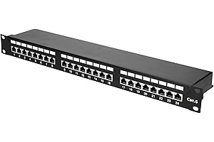EXTRALINK panel de conexiones CAT6 STP V2, patch panel 19 pulgadas, panel de parcheo 24 puertos, rack 1U, panel parcheo rj45, compatible con montaje en rack de 19", para armario rack