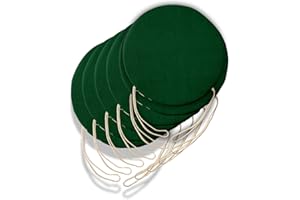 IL TUO ARTIGIANO DESIGN 6 Cuscini Rotondi per Sedia Cucina Sfoderabili, Cuscini per sedie soggiorno - Cuscini da sedia con Laccetti made in Italy - Spessore 3 cm - Decorazioni casa (Verde, Diametro 40 cm)
