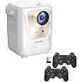 Umiio Q4 Pro Projector 4K, 5G WiFi Bluetooth, Game Projector with Dual Wireless Game Controller, Smart Projector Compatible with Android, iOS,PC, 50"-150" Screen Projection (White)