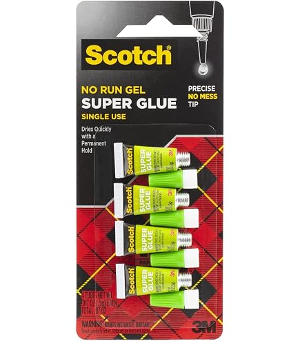 Super Glue Mini Single-Use Tubes 5-Pack - 0.5g Each, Fast-Setting Strong Adhesive For Small Repairs & Crafts