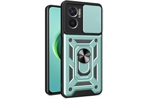 WBWONE Funda para Xiaomi Redmi 10 5G, Anti-Rasguño Shock- Absorción TPU/PC Carcasa con 360° Anillo Kickstand y Cubierta Deslizante de la Cámara, Verde