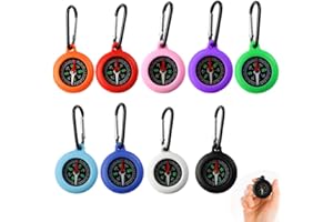 Glamifyr Kompass Kinder, Outdoor Kinder Kompass Schlüsselanhänger Bushcraft Compass Mit Karabinerhaken, Wandern Aktivitäten Tragbar Universal Camping im Freien Geschenke