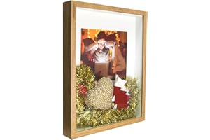 BD ART - Caja 3D de 21 x 30 cm, marco de relleno rectangular de roble profundo para objetos Suvenirs 3 cm para colgar en la pared o en la oficina