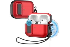 R-fun do AirPods Pro 2. generacji 2023 (USB-C), 2022 (kabel Lightning), etui do ładowania 1. generacji 2019 z bezpieczną blokadą, kompatybilne z MagSafe, pełna ochrona przed upadkiem z zestawem