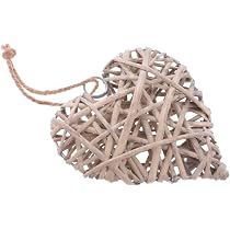 Couronne Murale Décorative En Cœur En Rotin – Décoration Romantique Pour Mariage, Anniversaire Ou St-Valentin