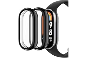 sciuU Etui ochronne kompatybilne z Xiaomi Mi Smart Band 8 Fitness, [2 sztuki] elastyczne etui z TPU z osłoną ekranu, miękka ramka, odporna na wstrząsy osłona do Mi Band 8 - czarne x 2