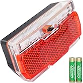 Bike Rack Tail Light With 2 Modes: Steady and Flashing - Bicycle Rear Light Easy to Install on Cargo Rack, Fits 50mm Bolt Hol