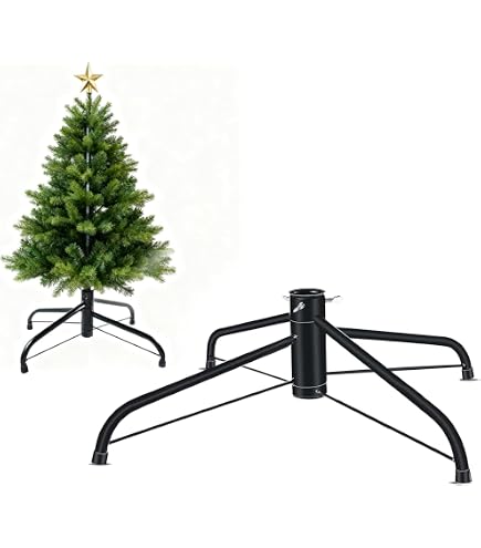 Weihnachtsbaumständer aus Metall Christbaumständer Baumständer Schwarz Halter Tannenbaumständer Weihnachtsbaum Ständer (52 x 22 cm) Küche, Haushalt & Wohnen