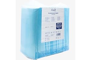 SF MEDICAL PRODUCTS GMBH Sofex Alèses jetables 60x90 cm – 50 pièces, 5 Couches – alèses médicales de lit Incontinence, alèse jetable pour bébé, alèse pour Chien, alèses jetables absorbantes, Anti-fuites et antidérapantes
