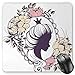 Produktbild HYYCLS Queen Mauspads, Young Princess Portrait Silhouette in Floral Frame Feminine Noble Woman Style, Standard Size Rectangle Non-Slip Rubber Mousepad, Plum Ivory Coral